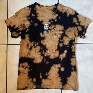 Obey Black and Tan Tie-Dye Tee